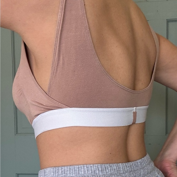 Lunya Well Rounded Bra Bralette Soft Modal Cotton Tan Beige Size Medium - Picture 5 of 11